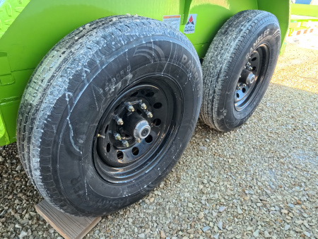 New 2026 Iron Bull 83x20 EWB Equipment Trailer, 14,000lb. GVWR with Rampage Ramps in Neon Safety Green