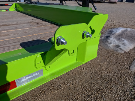 New 2026 Iron Bull 83x20 EWB Equipment Trailer, 14,000lb. GVWR with Rampage Ramps in Neon Safety Green