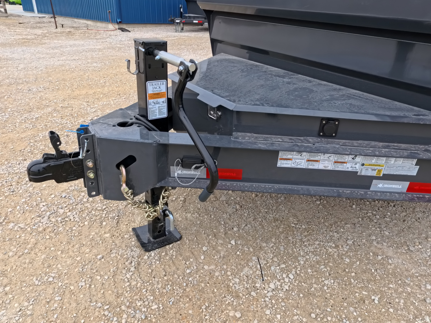New 2026 Iron Bull 83 x 14 DWB Dump Trailer, 14,999lb. GVWR, Aluminum Ramps, Grey