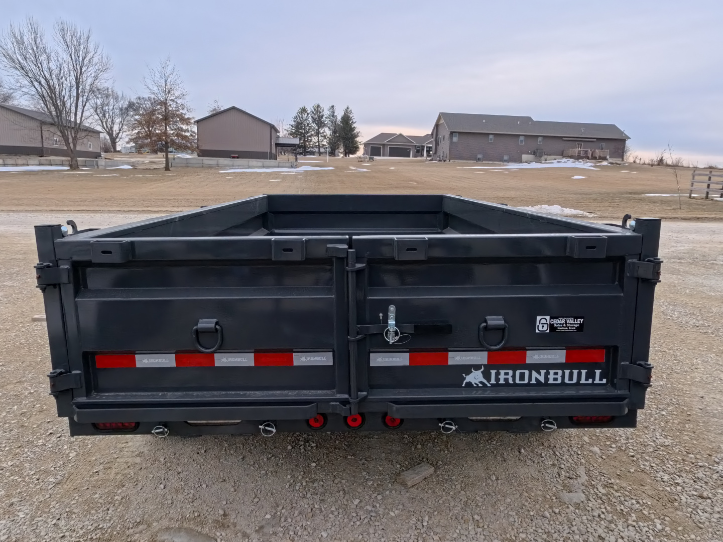 New 2026 Iron Bull 83 x 14 DWB Dump Trailer, 14,999lb. GVWR, Aluminum Ramps, Grey