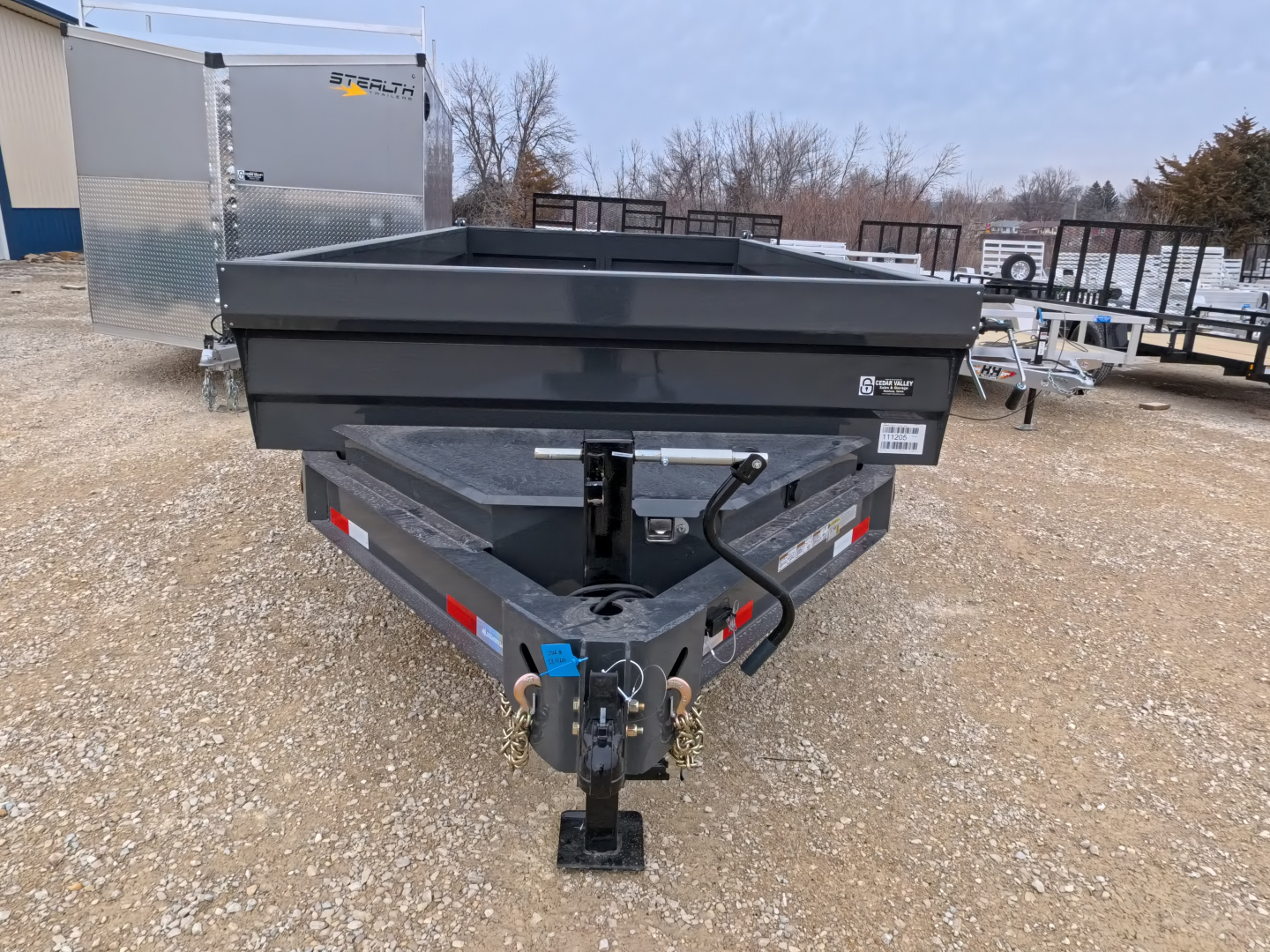 New 2026 Iron Bull 83 x 14 DWB Dump Trailer, 14,999lb. GVWR, Aluminum Ramps, Grey