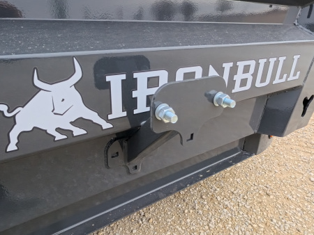 New 2026 Iron Bull 83 x 14 DWB Dump Trailer, 14,999lb. GVWR, Aluminum Ramps, Grey
