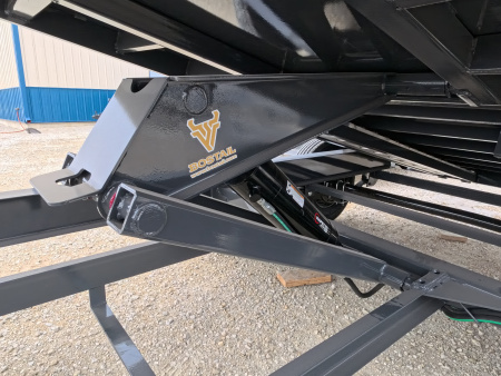 New 2026 Iron Bull 83 x 14 DWB Dump Trailer, 14,999lb. GVWR, Aluminum Ramps, Grey