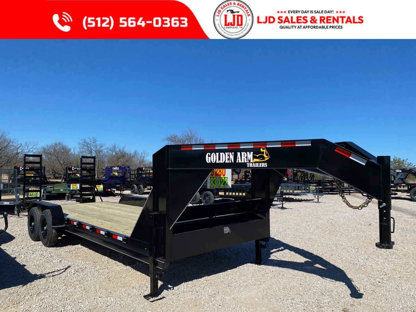 New 2026 Golden Arm - 83  x 22' - Pipe Top - Equipment Trailer