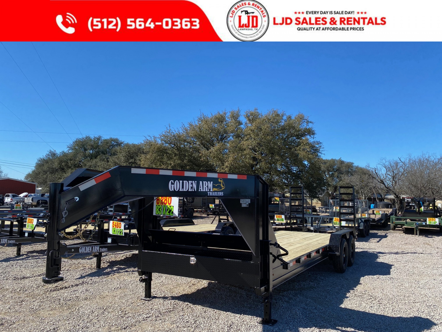 New 2026 Golden Arm - 83" x 22' - Pipe Top - Equipment Trailer