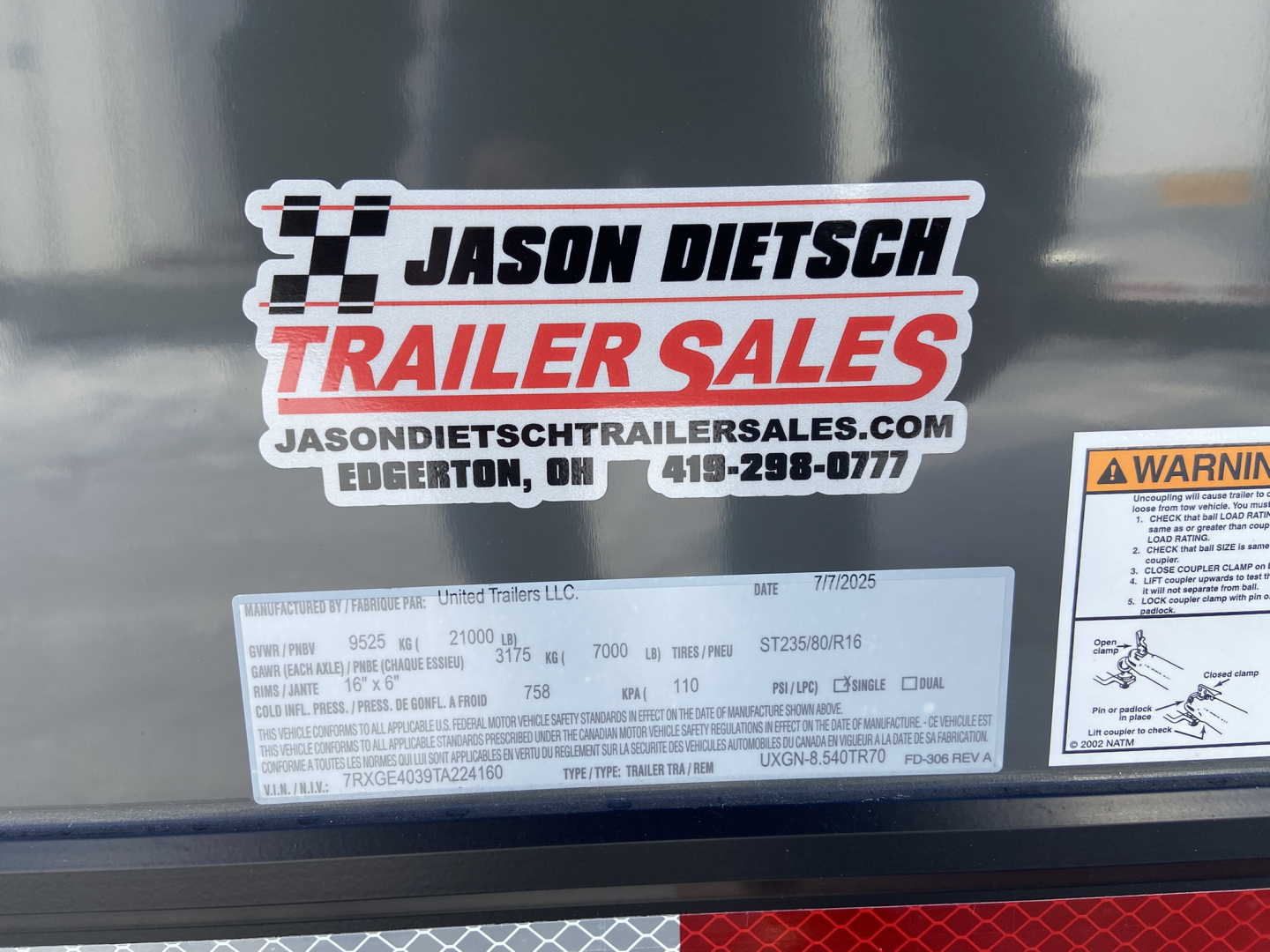 New 2026 United Trailers UXGN-8.540TR70 Car / Racing Trailer