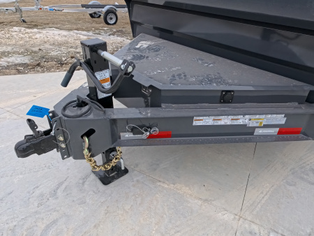 New 2026 Iron Bull 83 x 16 DWB Dump Trailer, 14,999 lb. GVWR, Gray with Aluminum Ramps