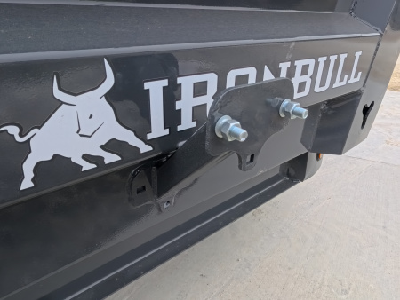 New 2026 Iron Bull 83 x 16 DWB Dump Trailer, 14,999 lb. GVWR, Gray with Aluminum Ramps