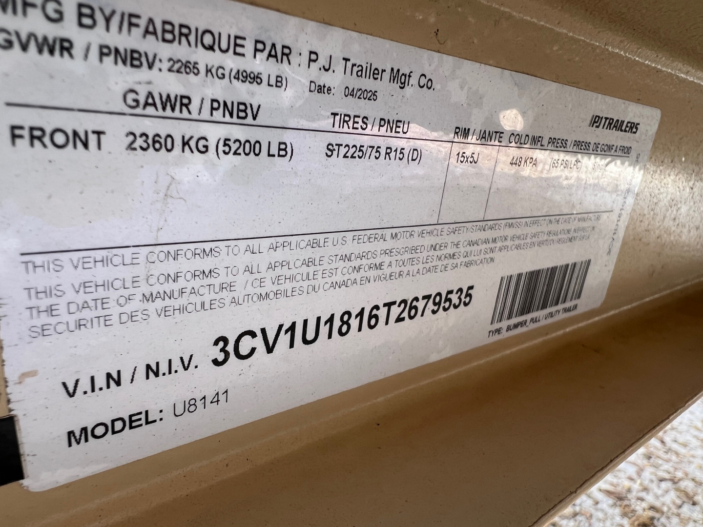 Used 2026 PJ TRAILERS 14' ATV U8 5K Axle Utility Trailer