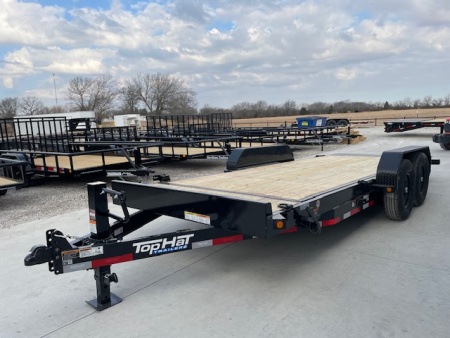 New 2026 TOP HAT 83X20 BUMPER PULL TILT DECK CAR / EQUIPMENT HAULER, (2)7000lb AXLES, 14,000 GVWR