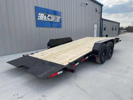 New 2026 TOP HAT 83X20 BUMPER PULL TILT DECK CAR / EQUIPMENT HAULER, (2)7000lb AXLES, 14,000 GVWR