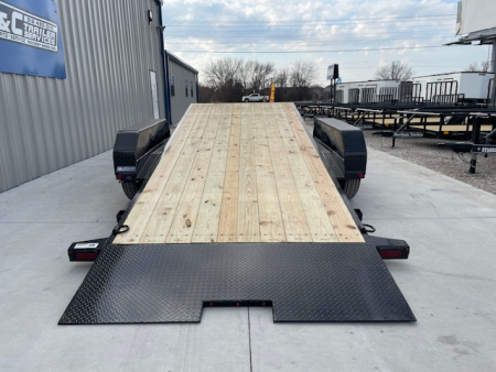 New 2026 TOP HAT 83X20 BUMPER PULL TILT DECK CAR / EQUIPMENT HAULER, (2)7000lb AXLES, 14,000 GVWR