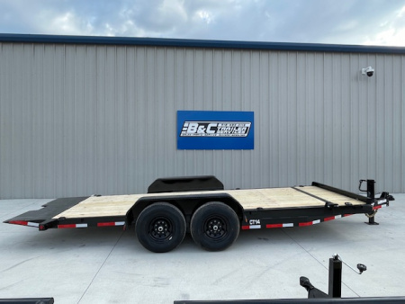 New 2026 TOP HAT 83X20 BUMPER PULL TILT DECK CAR / EQUIPMENT HAULER, (2)7000lb AXLES, 14,000 GVWR