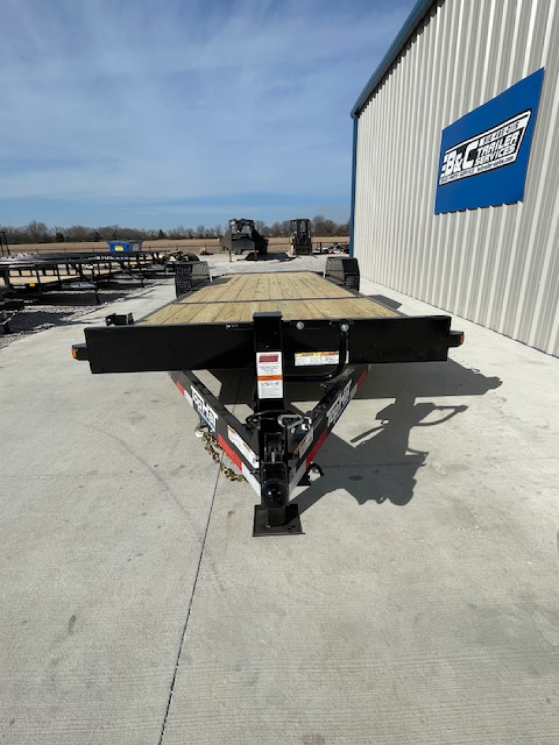 New 2026 TOP HAT 83X24 (4' Stationary Deck w/20' Tilting Deck) BUMPER PULL TILT DECK CAR / EQUIPMENT HAULER, (2)7000lb AXLES, GVWR 14,000lb