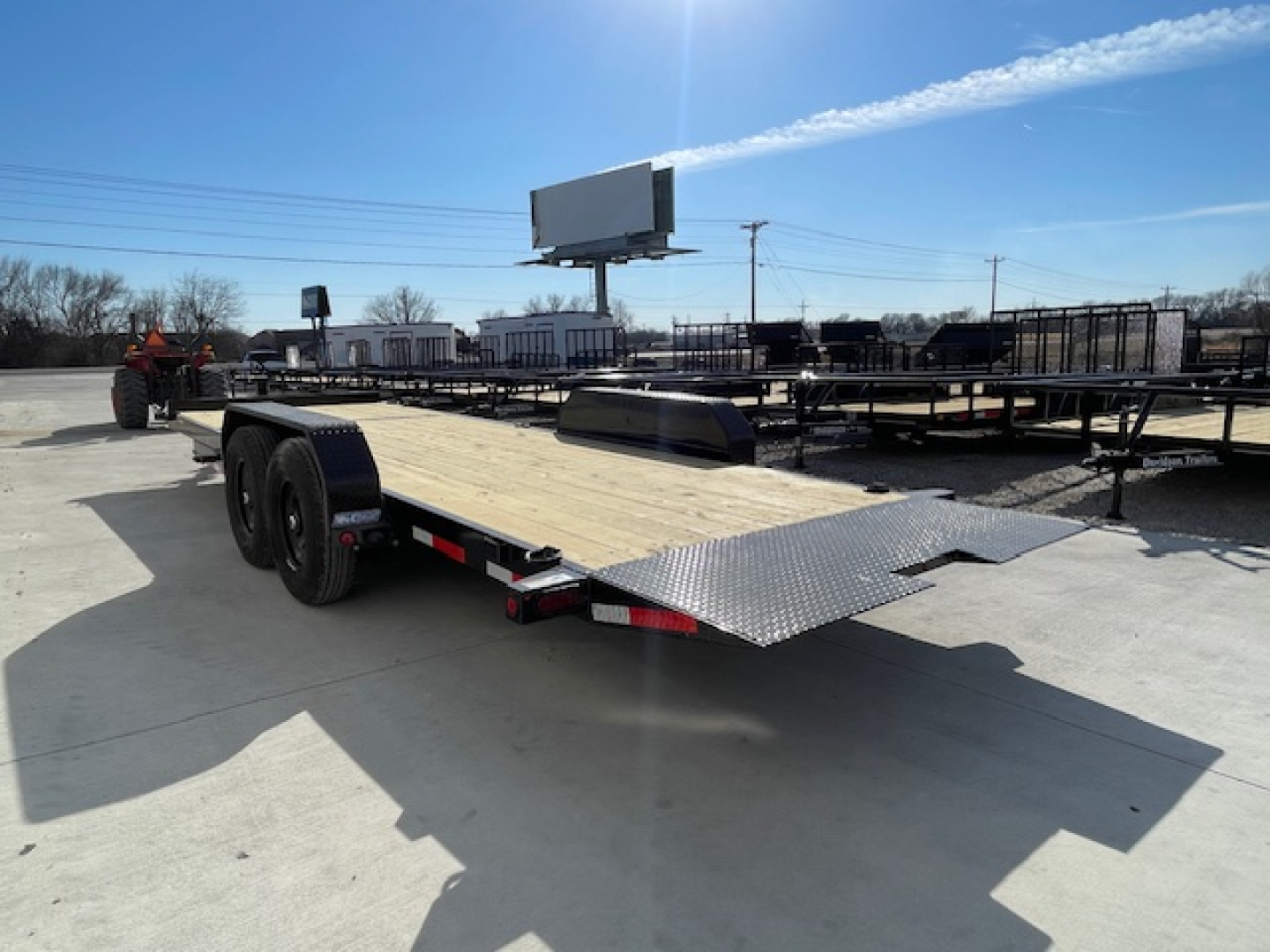 New 2026 TOP HAT 83X24 (4' Stationary Deck w/20' Tilting Deck) BUMPER PULL TILT DECK CAR / EQUIPMENT HAULER, (2)7000lb AXLES, GVWR 14,000lb