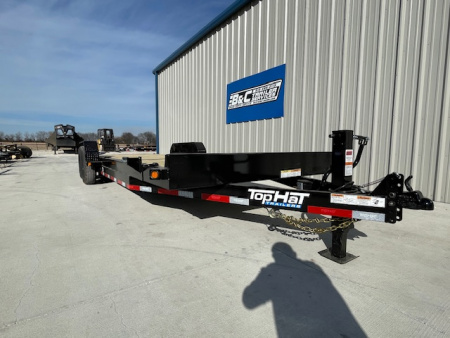New 2026 TOP HAT 83X24 (4' Stationary Deck w/20' Tilting Deck) BUMPER PULL TILT DECK CAR / EQUIPMENT HAULER, (2)7000lb AXLES, GVWR 14,000lb