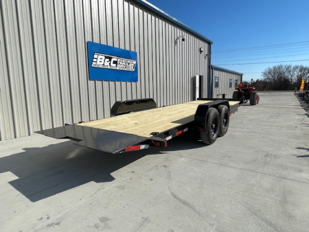 New 2026 TOP HAT 83X24 (4' Stationary Deck w/20' Tilting Deck) BUMPER PULL TILT DECK CAR / EQUIPMENT HAULER, (2)7000lb AXLES, GVWR 14,000lb