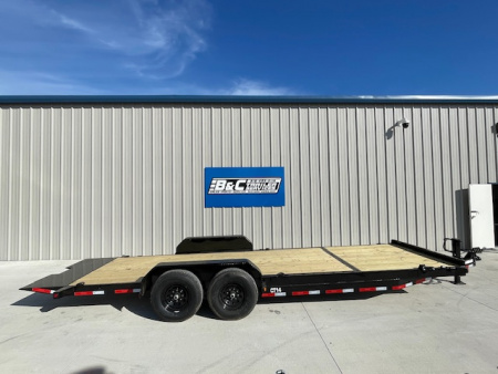 New 2026 TOP HAT 83X24 (4' Stationary Deck w/20' Tilting Deck) BUMPER PULL TILT DECK CAR / EQUIPMENT HAULER, (2)7000lb AXLES, GVWR 14,000lb