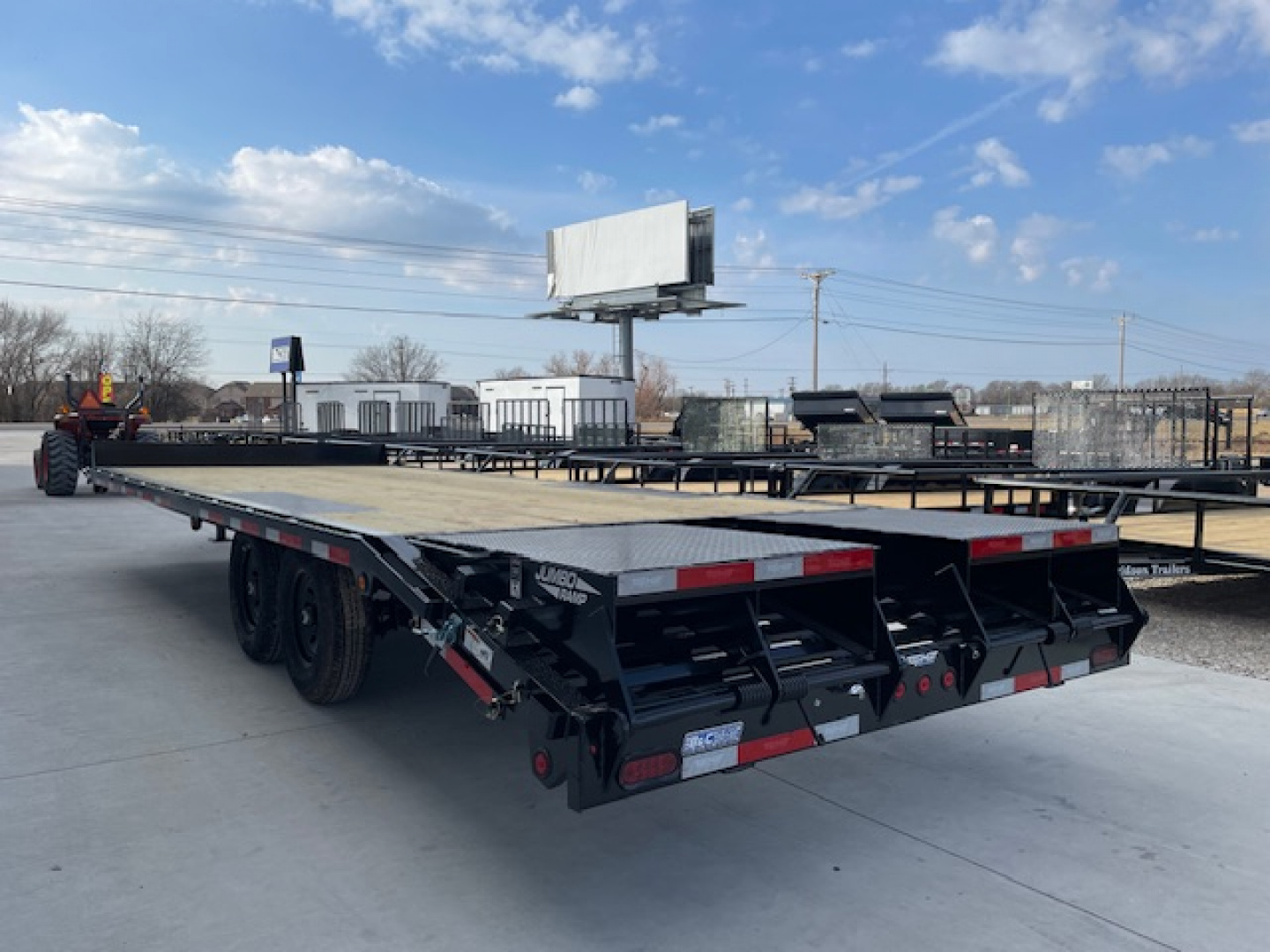 New 2026 TOP HAT 102X24 DECKOVER BUMPER PULL EQUIPMENT TRAILER, 4' DOVETAIL, (2)7000lb TANDEM AXLES, 14,000lb. GVWR, FOLD UP RAMPS