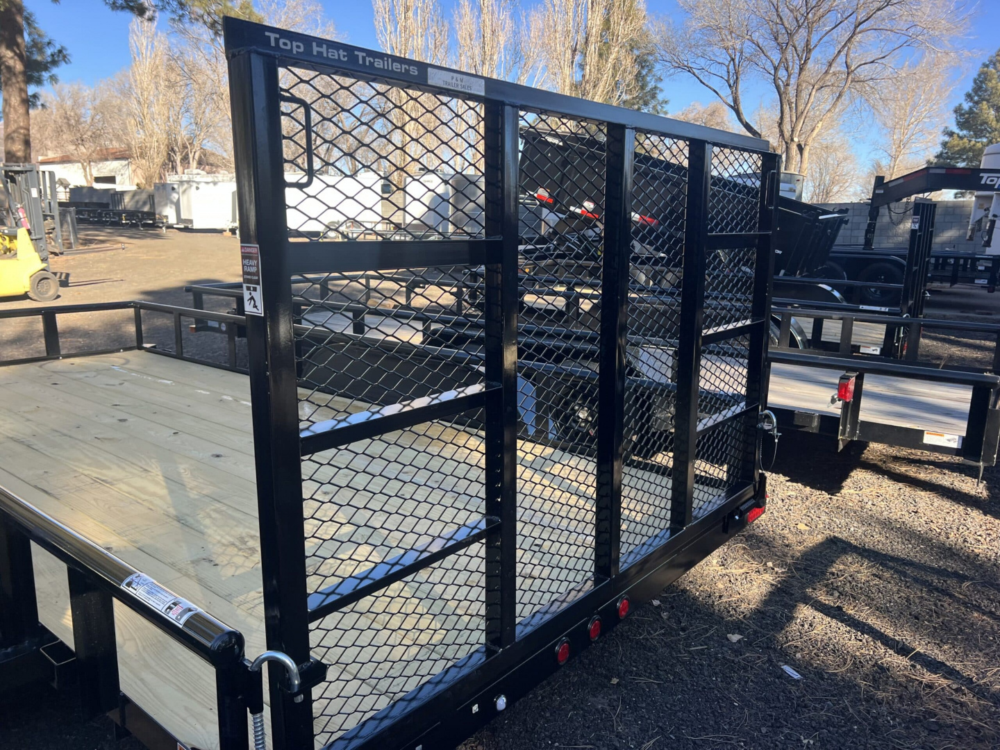 New 2026 Top Hat Trailers 83X16 Pipe Rail Ramp Gate Utility Trailer