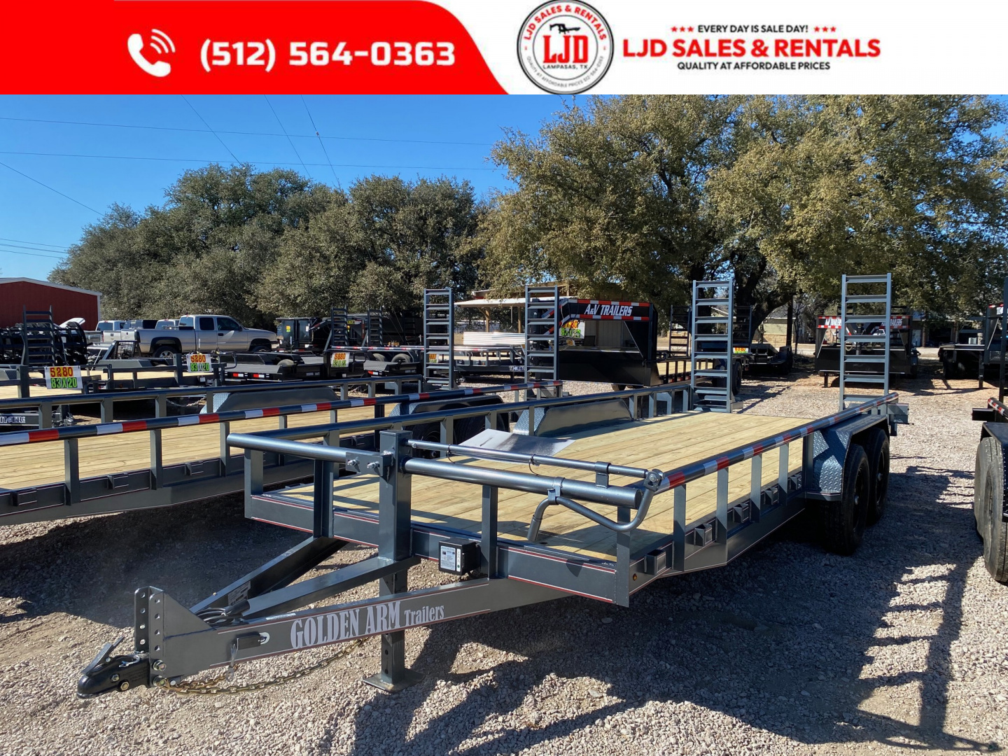 New 2026 Golden Arm - 83" x 20' - Pipe Top - Equipment Trailer-