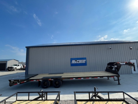 New 2026 TOP HAT 102X32 (27+5) GOOSENECK EQUIPMENT TRAILER TANDEM DUAL 12K AXLES
