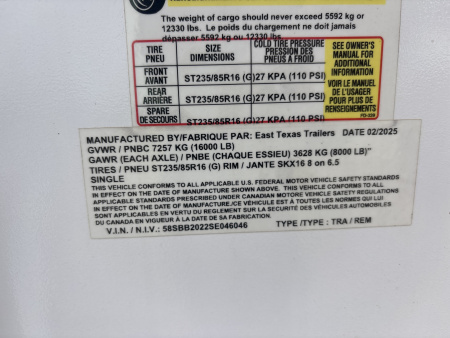 New 2025 East Texas Trailers TG0220082 Tilt Trailer