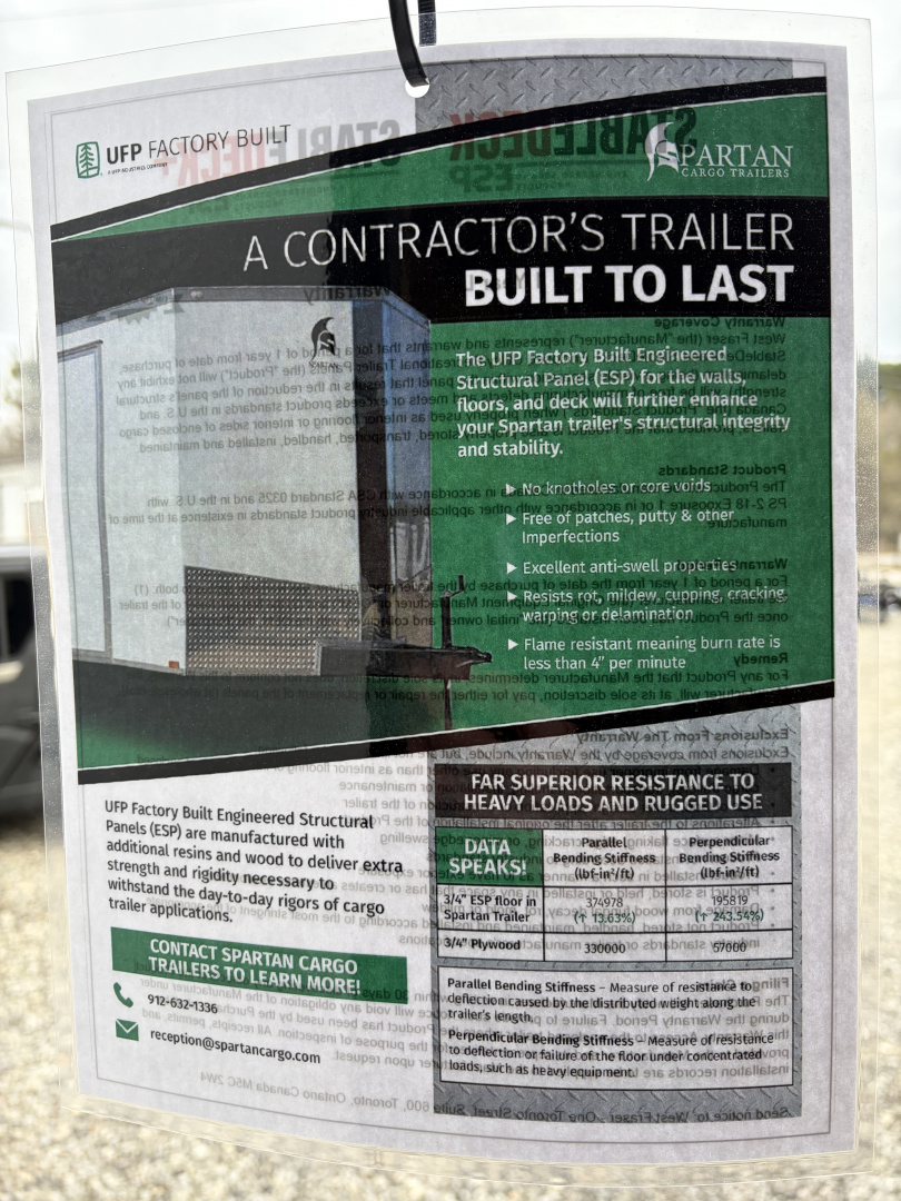 New 2026 Spartan 8.5x20 Enclosed Trailer, 7' 6" Interior Height, Race Spoiler, Polycor, Torsion 12K GVWR, "PRO- SERIES