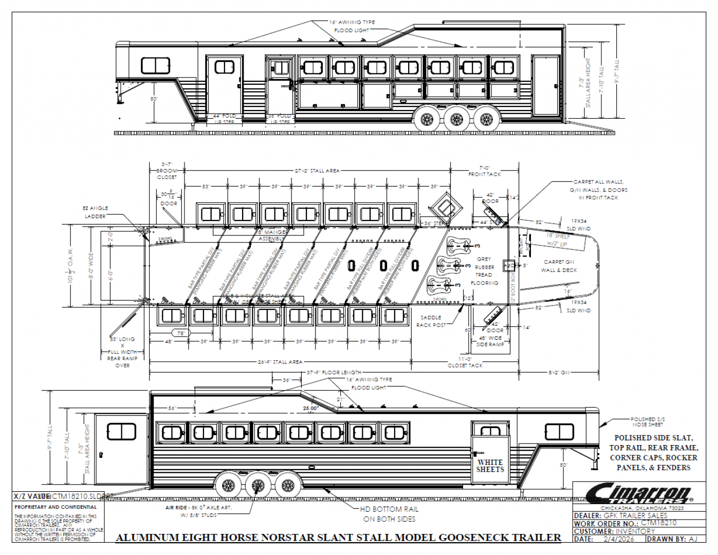 New 2027 Cimarron Norstar 8 Horse Trainer Trailer