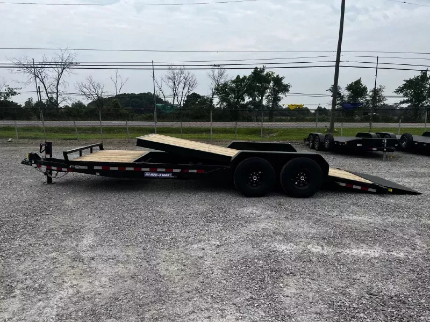New 2026 Sure-Trac 7 x 22(18+4) 14K Tilt Bed Equipment Trailer with Tool Box Equipment Trailer