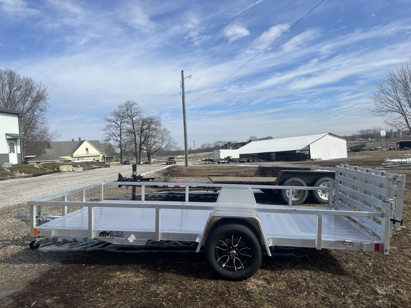 New 2026 Black Rhino 81x14 ALUMINUM LANDSCAPE SINGLE AXLE w/BIFOLD GATE Utility Trailer