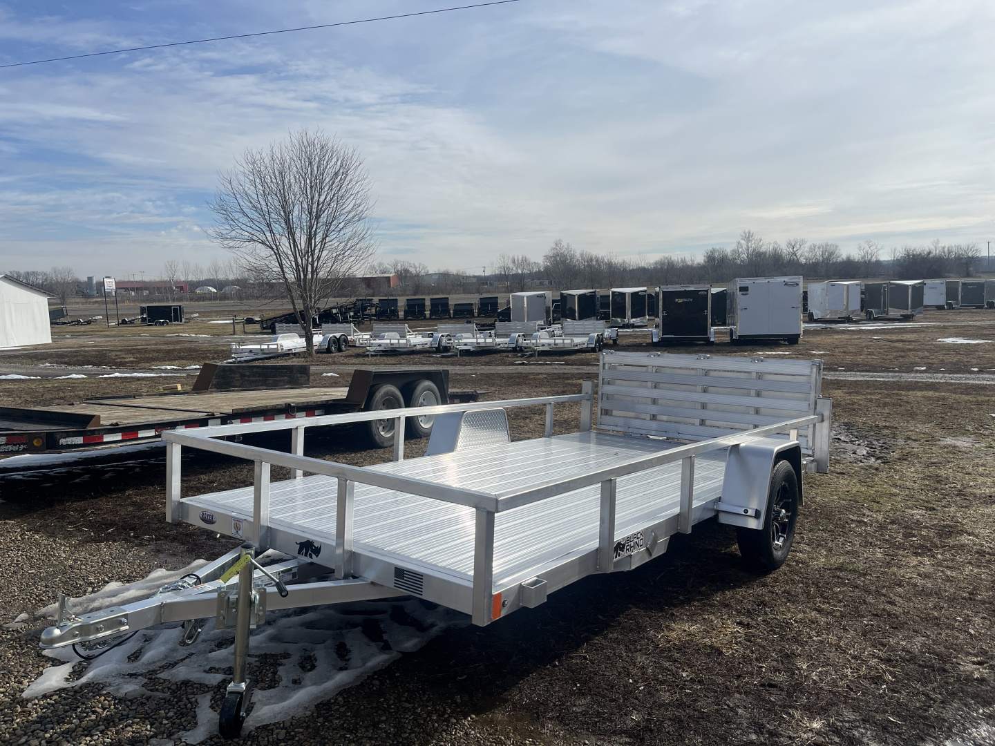 New 2026 Black Rhino 81x14 ALUMINUM LANDSCAPE SINGLE AXLE w/BIFOLD GATE Utility Trailer