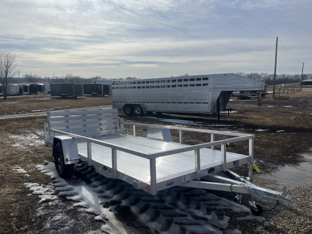 New 2026 Black Rhino 81x14 ALUMINUM LANDSCAPE SINGLE AXLE w/BIFOLD GATE Utility Trailer