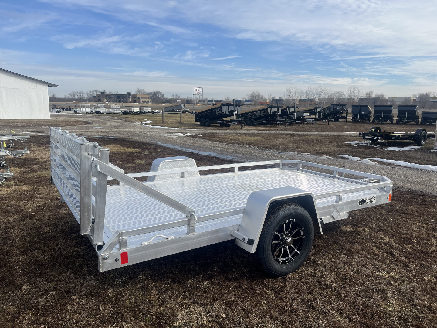 New 2026 Black Rhino 81X12 LOW PRO w/BIFOLD GATE Utility Trailer