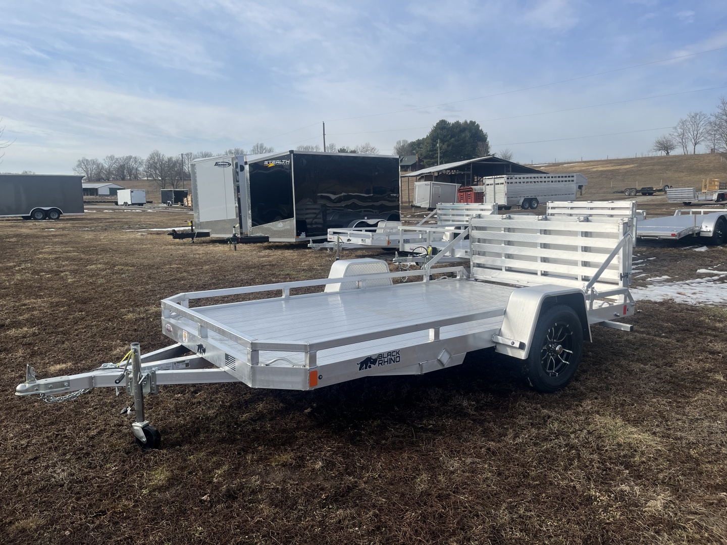 New 2026 Black Rhino 81X12 LOW PRO w/BIFOLD GATE Utility Trailer
