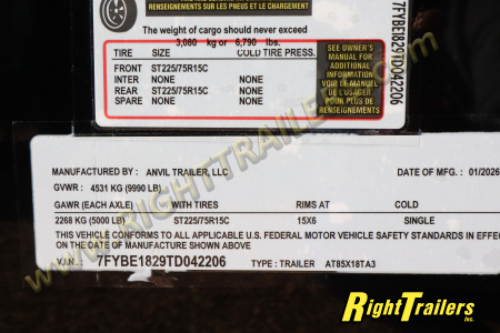 New 2026 8.5X18 Anvil Cargo Trailer