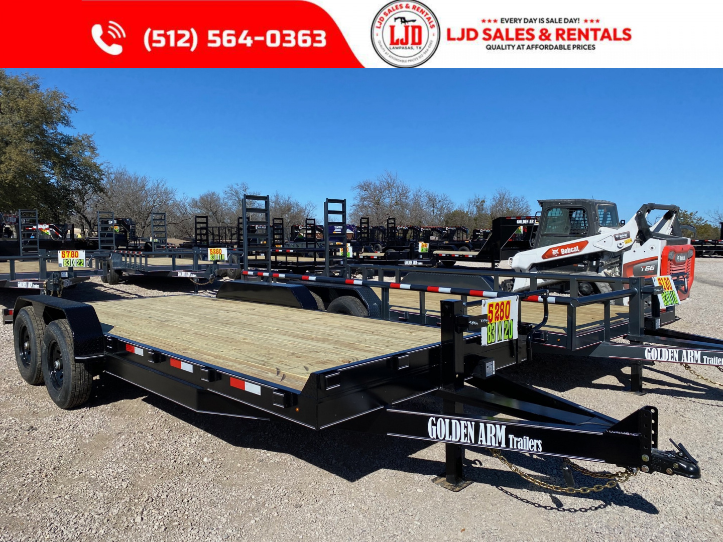 New 2026 Golden Arm 83" x 20' - Equipment Trailer