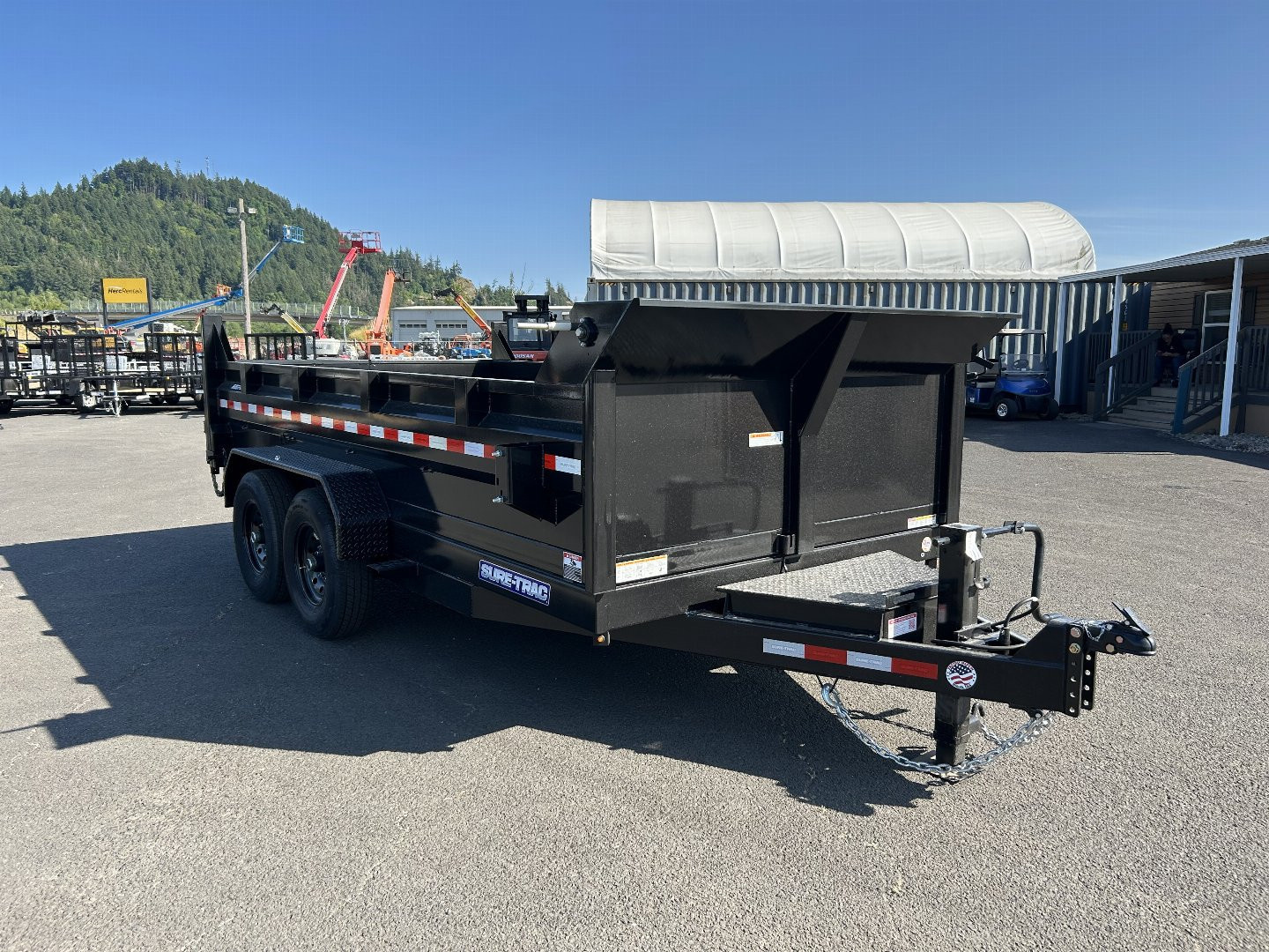 New 2026 Sure-Trac 7X14 Low Pro Scissor Dump Trailer 14K GVWR