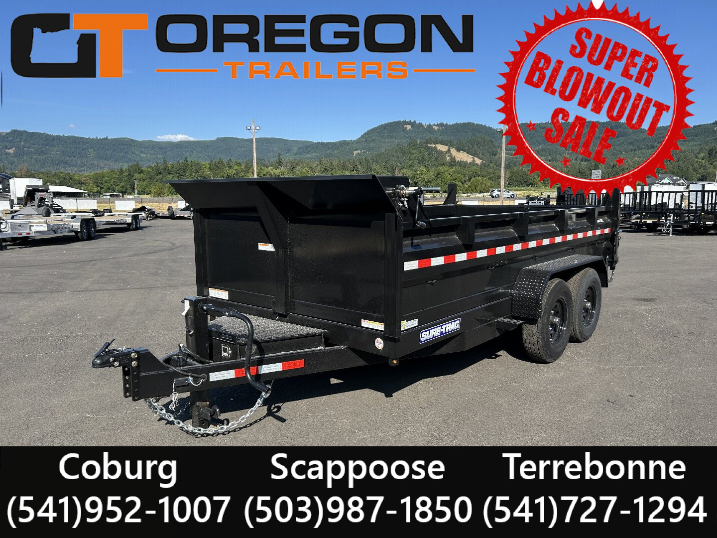 New 2026 Sure-Trac 7X14 Low Pro Scissor Dump Trailer 14K GVWR