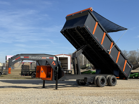 New 2026 RawMaxx HDX 102X20 Dump Trailer / 7 GAUGE FLOOR / HYD BRAKES / 14 PLY TIRES / HYD JACKS / FLIP OVER TARP / HIGH SIDES / 24K GVWR