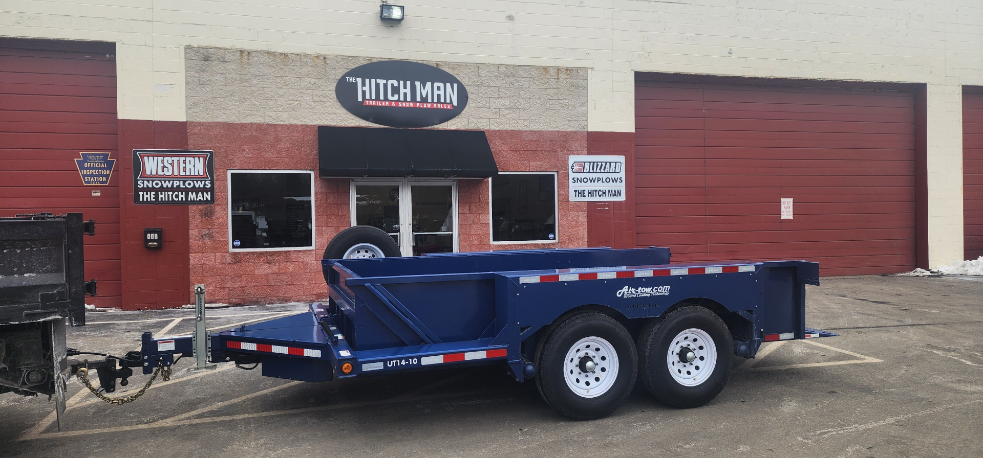 New 6'3" x 14' Air-Tow UT14-10 Drop Deck Utility Flatbed Equipment Trailer, 13.5k GVWR ***Includes Spare Tire