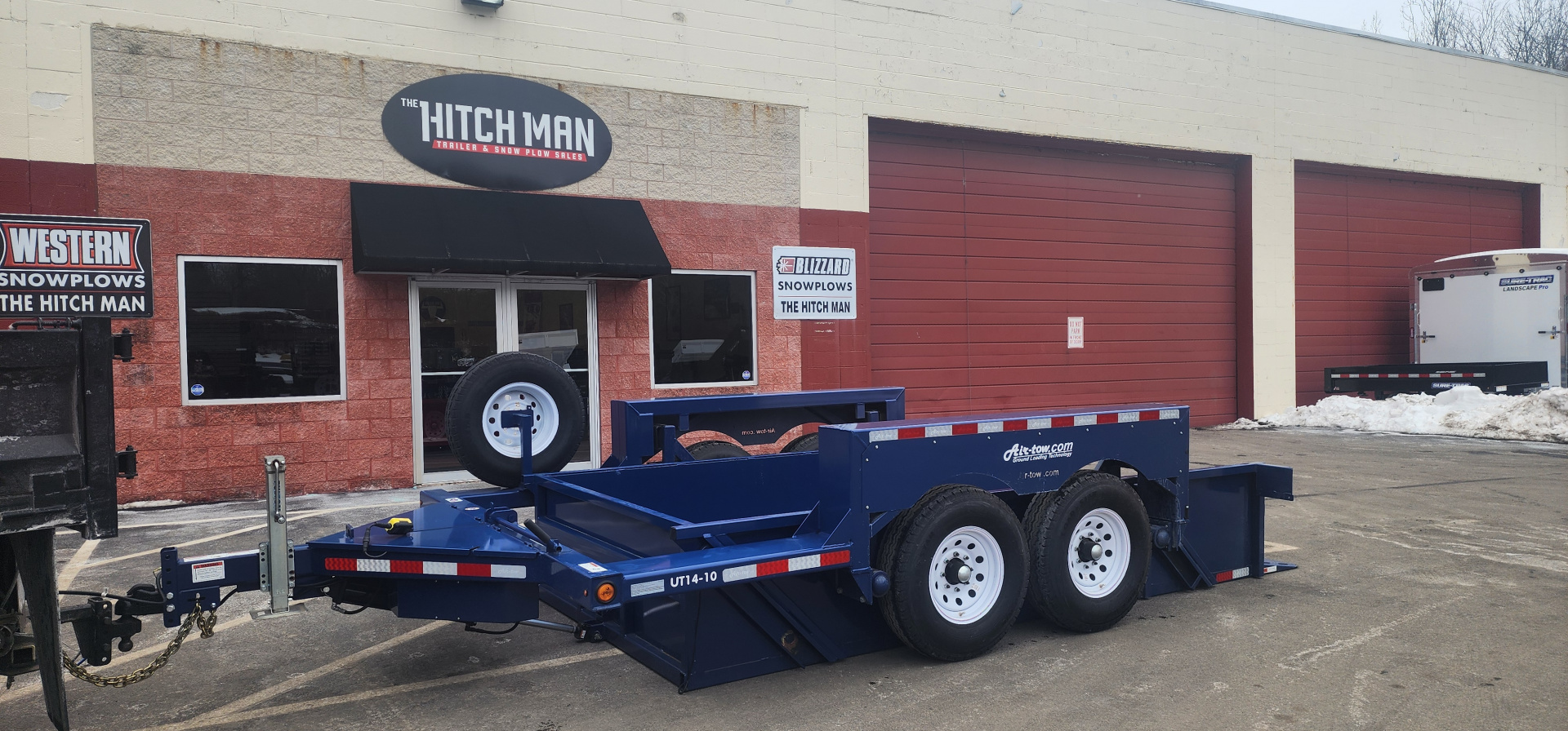 New 6'3" x 14' Air-Tow UT14-10 Drop Deck Utility Flatbed Equipment Trailer, 13.5k GVWR ***Includes Spare Tire