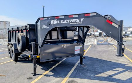 New Hillcrest 159716SGDH 40  Tall Sides Telescoping 7ga Floor 15.9K (GVWR) Gooseneck Dump Trailer