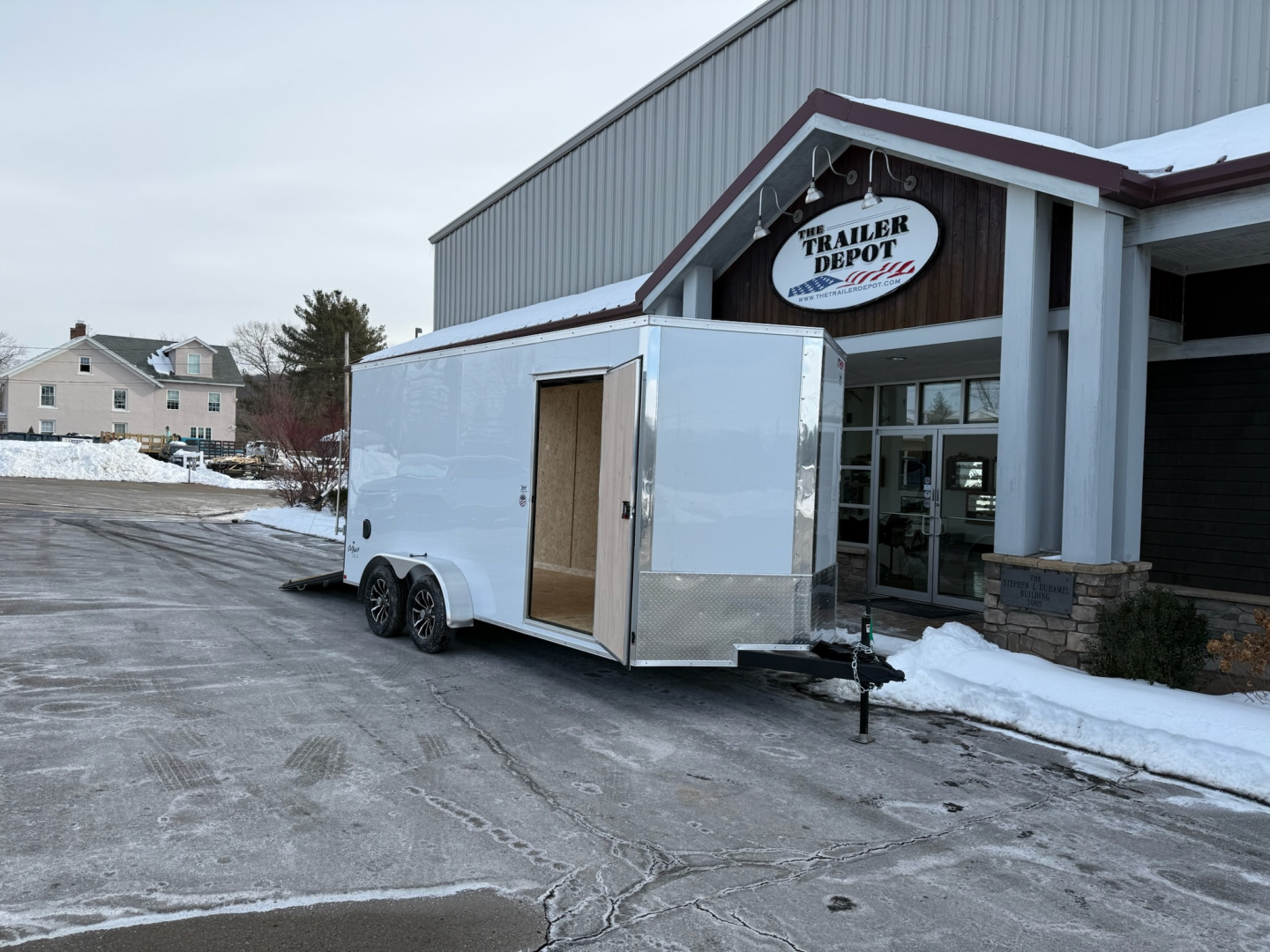 New Pace American 7′ x 16′ + V-Nose Enclosed Cargo Trailer with Ramp Door 7K