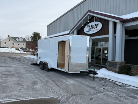 New Pace American 7′ x 16′ + V-Nose Enclosed Cargo Trailer with Ramp Door 7K