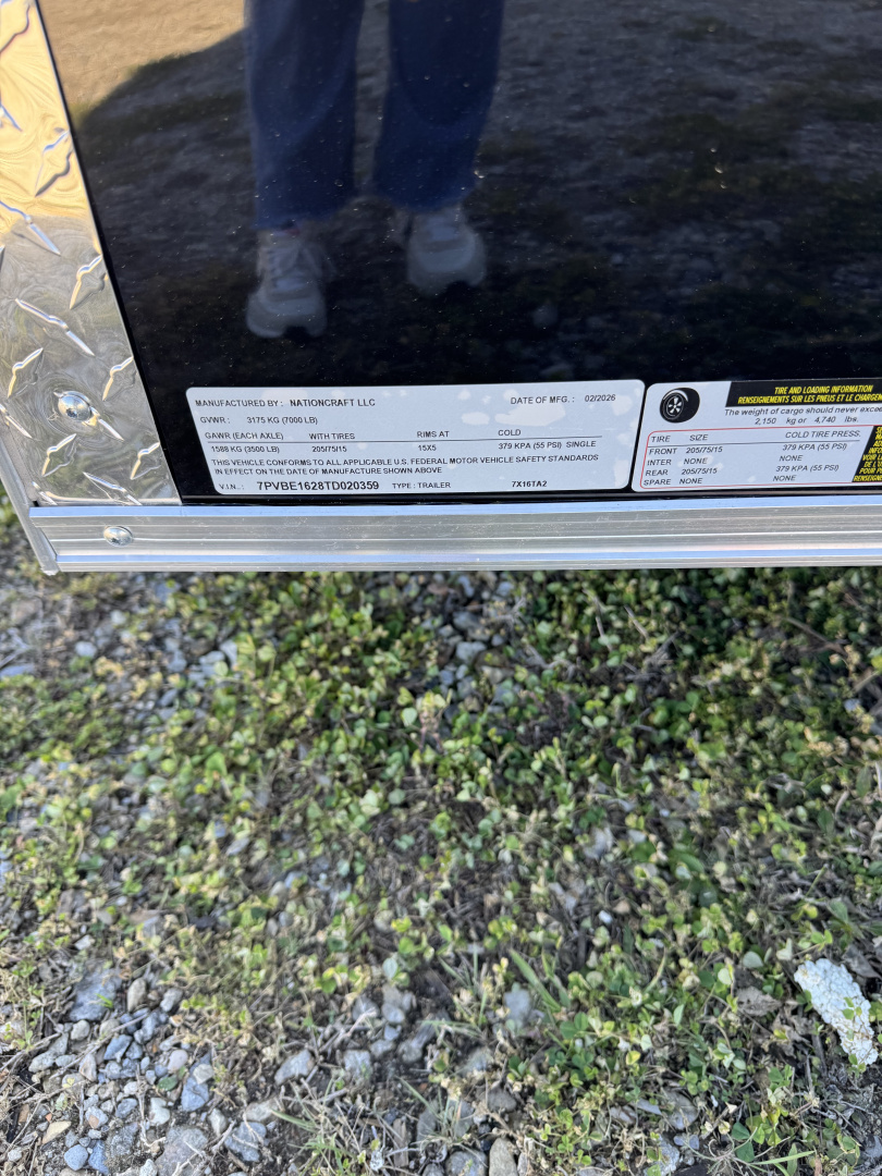 New 2026 NationCraft Trailers 7 X 16 TA POLY Cargo / Enclosed Trailer