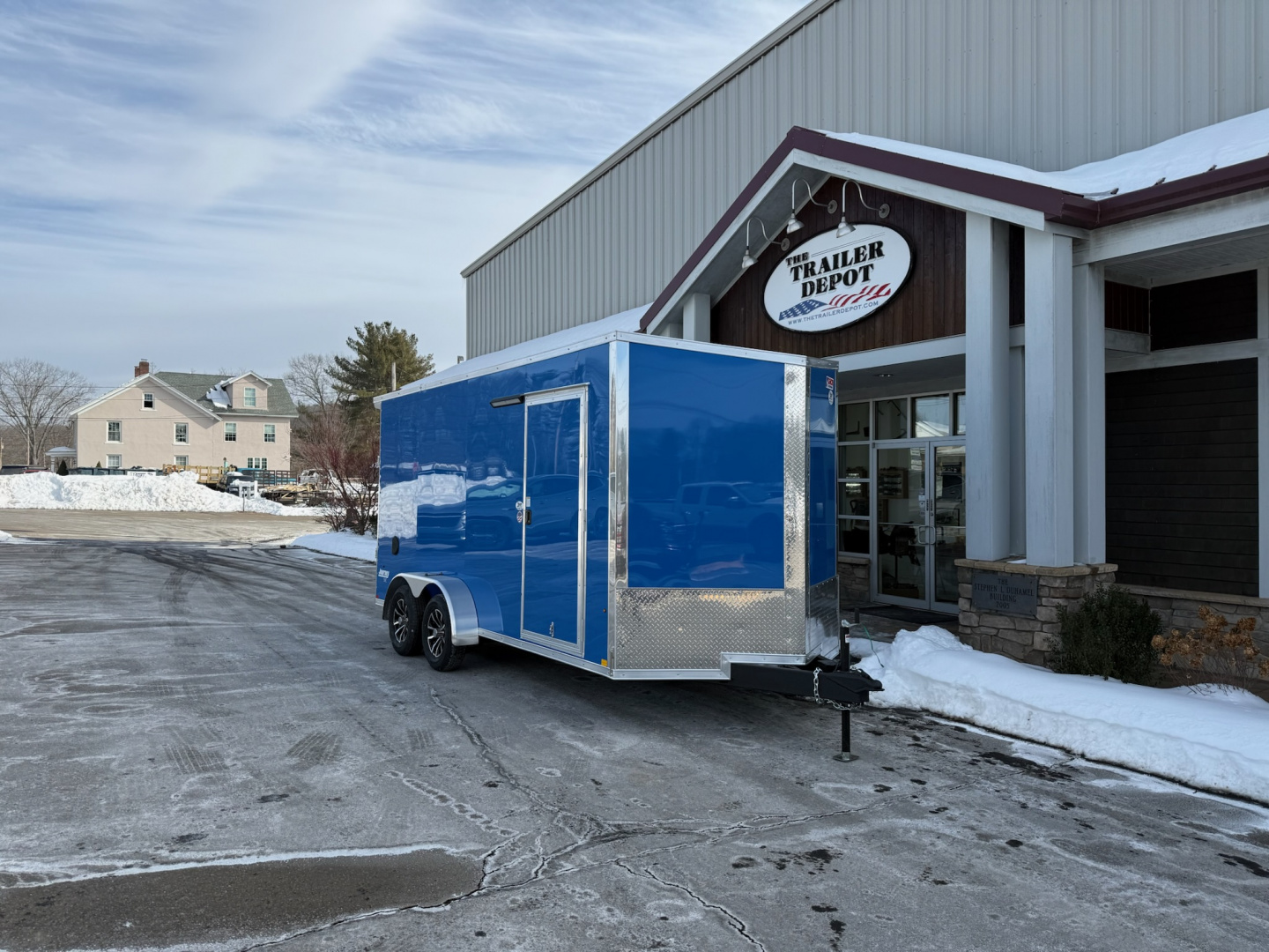 New Pace American 7' x 16' + V-Nose Enclosed Cargo Trailer with Ramp Door 7K