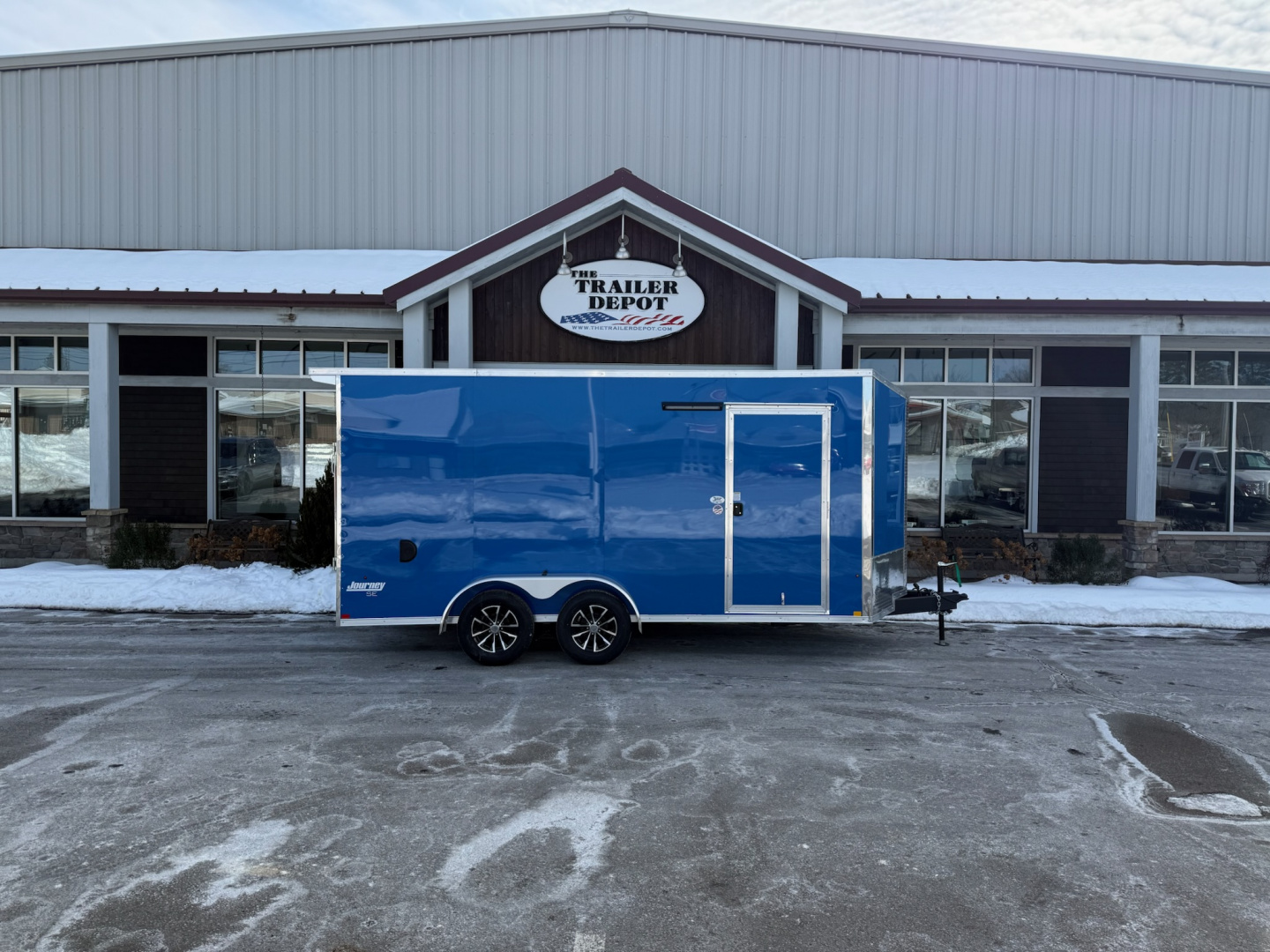 New Pace American 7' x 16' + V-Nose Enclosed Cargo Trailer with Ramp Door 7K