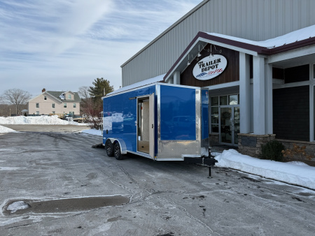 New Pace American 7' x 16' + V-Nose Enclosed Cargo Trailer with Ramp Door 7K