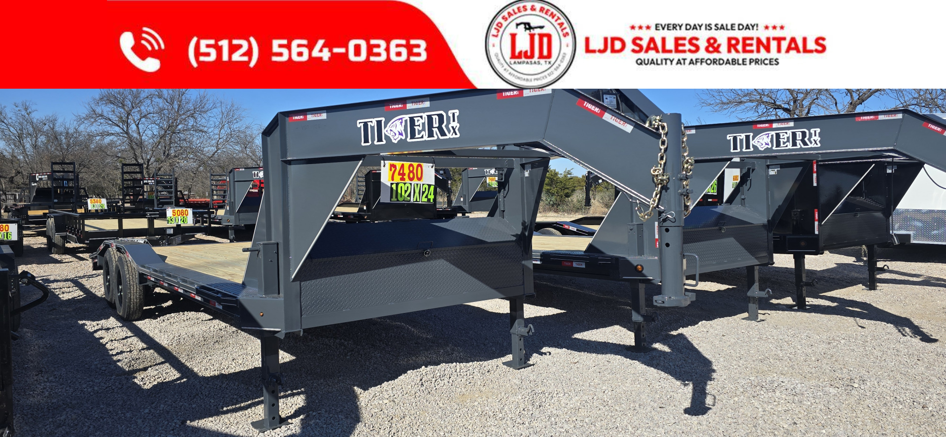 New 2026 Tiger - Gooseneck Drive Over Fender 102" X 24'